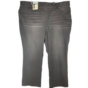 Terra & Sky Womens Plus Size 3X pull on Bootcut High Rise Black Jeans black wash